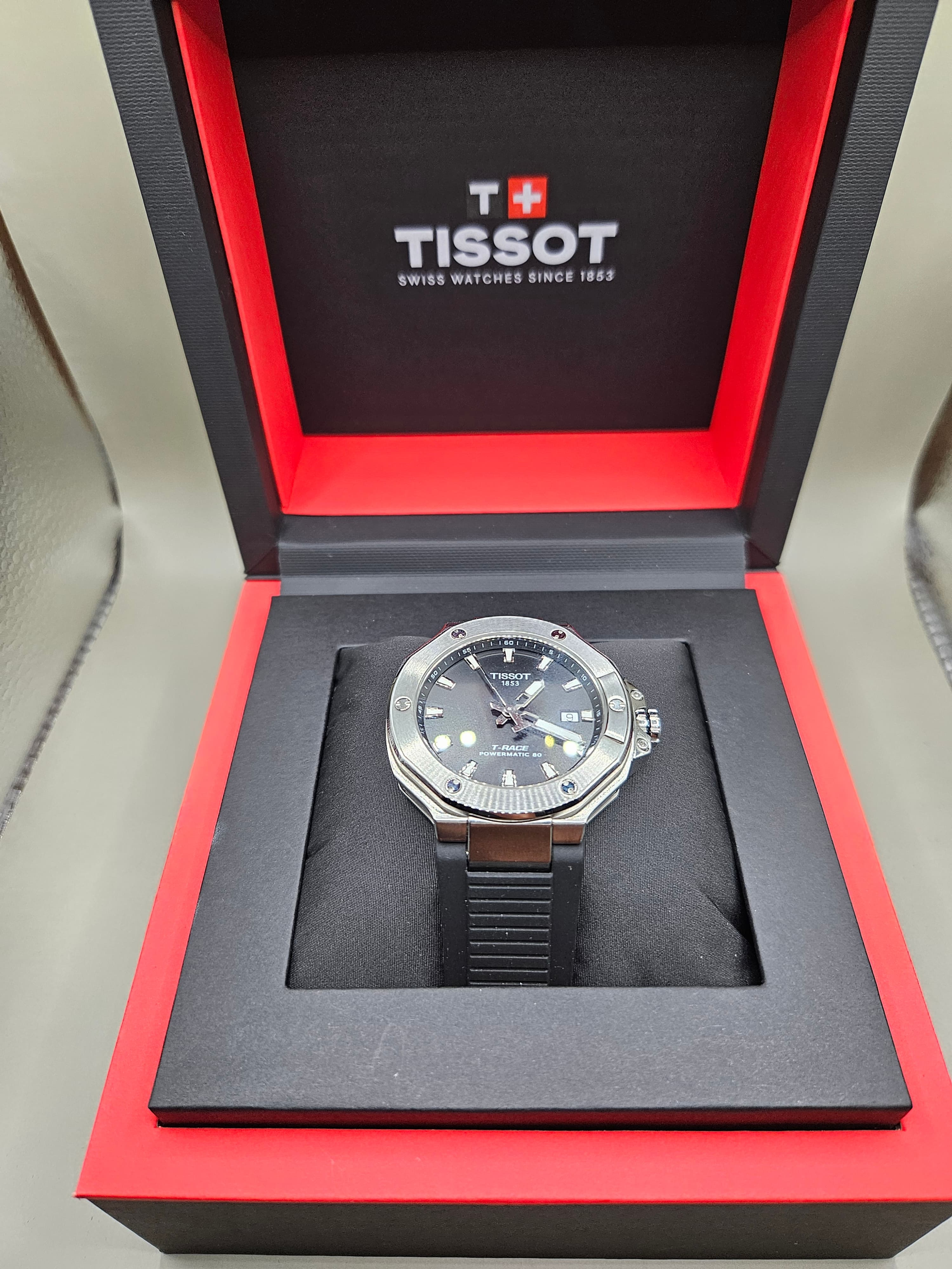 Tissot T-Race Powermatic 80 Automatic Watch – Black Dial Sport Luxury Timepiece