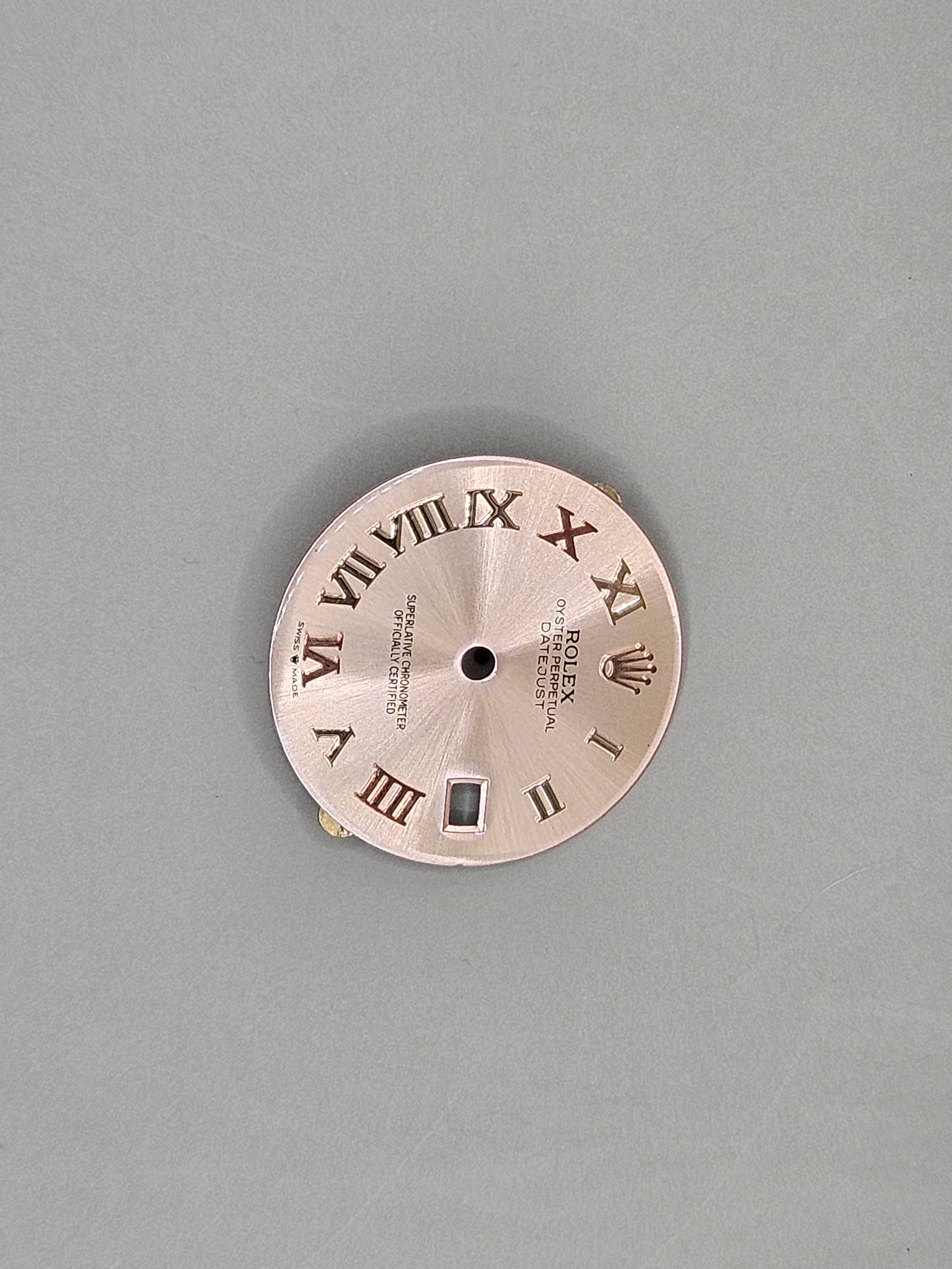 Vintage Style Rolex Datejust Watch Dial – Rose Gold Roman Numeral Replacement Face