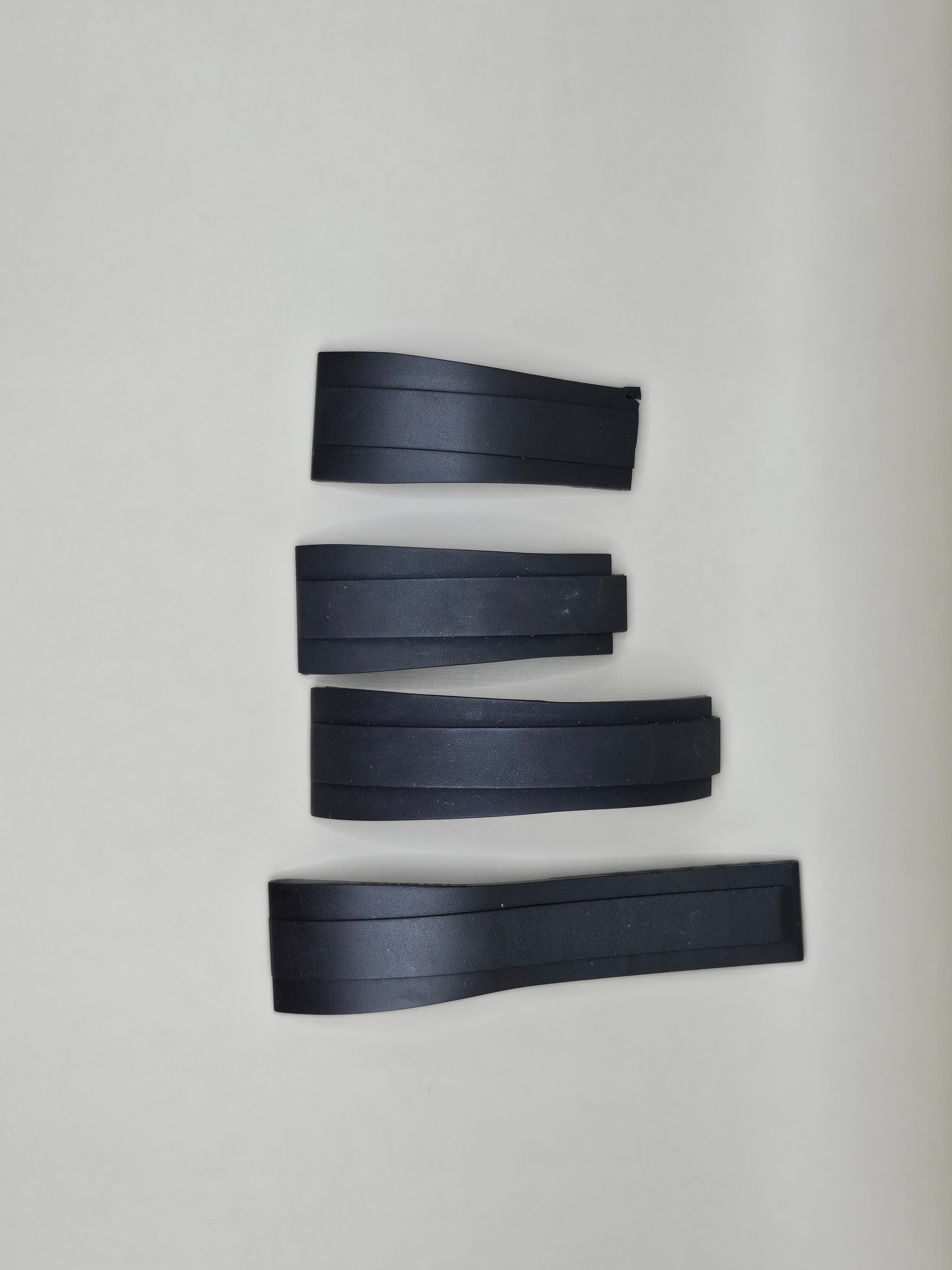 Style Black Rubber Strap Set 20mm / 15mm – Oysterflex Style Replacement Bands