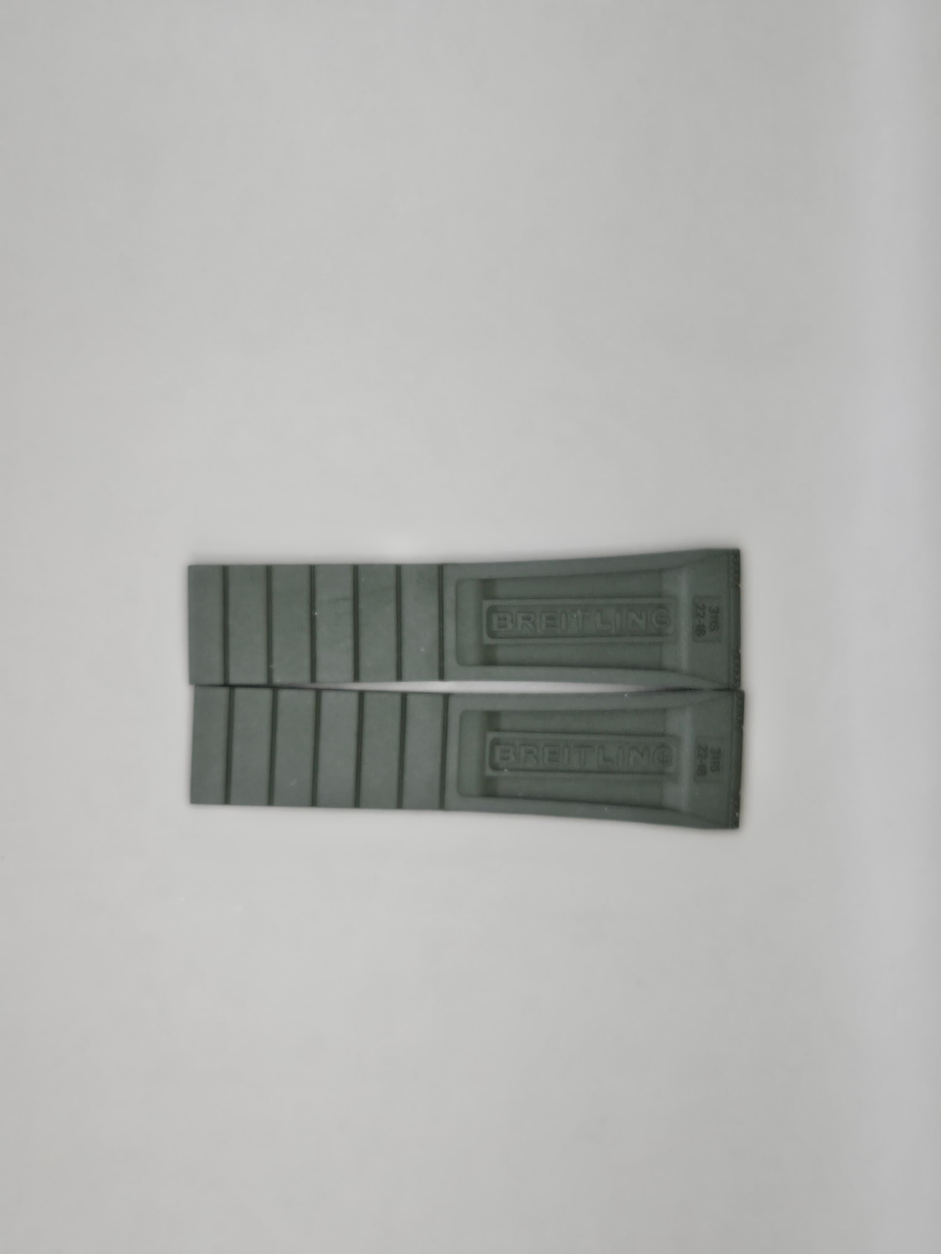 Breitling Green Rubber Watch Strap Set 22mm / 18mm – OEM Style Sport Band