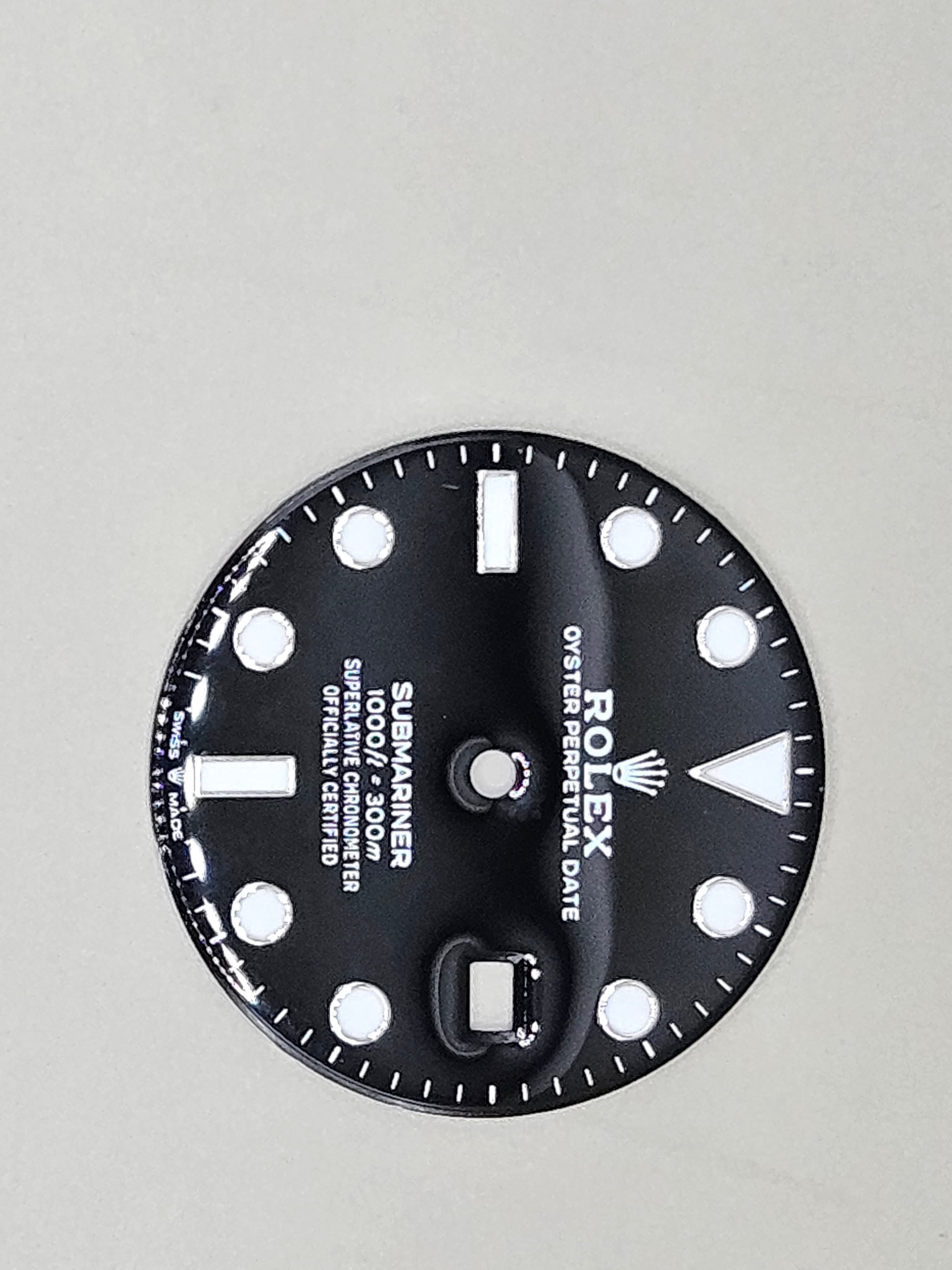 Custom Black Submariner Style Watch Dial – Mod / Replacement Dial