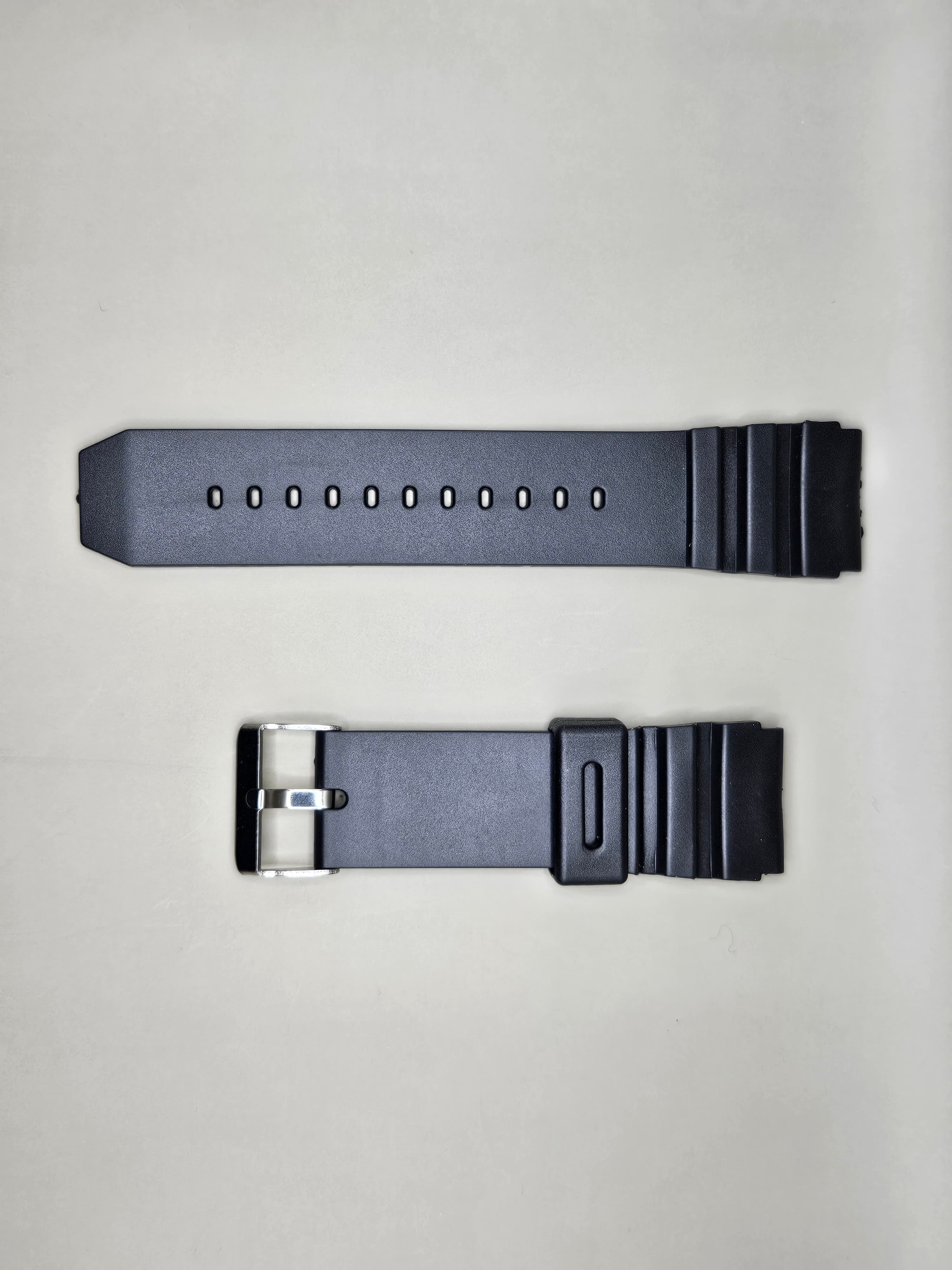 Black Resin Watch Strap Lot x2 – Casio G-Shock Style – 19mm – Sport Digital Watch Bands with Buckle