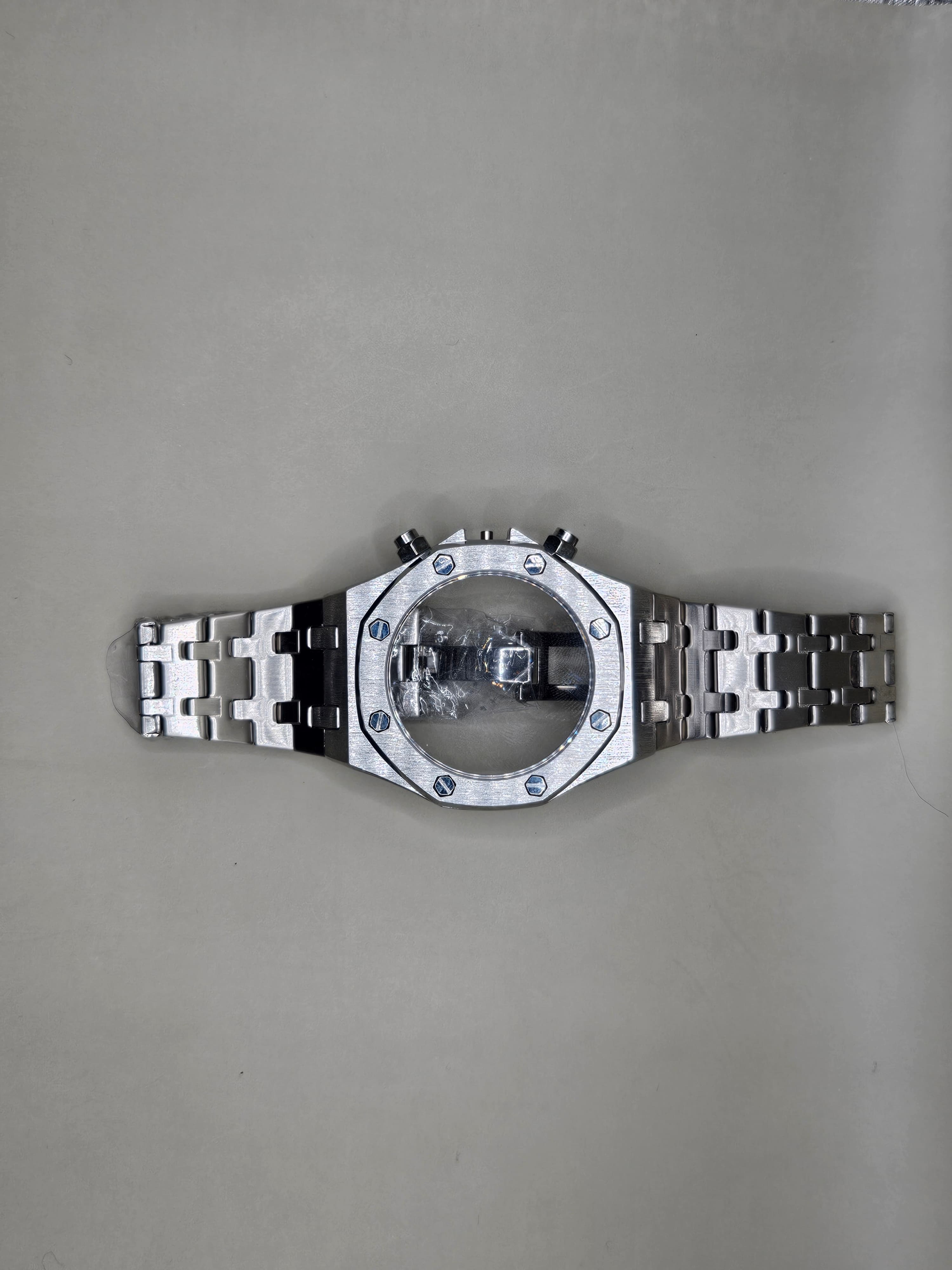 AP Style Stainless Steel Watch Case & Integrated Bracelet – Skeleton/Chronograph Build Parts