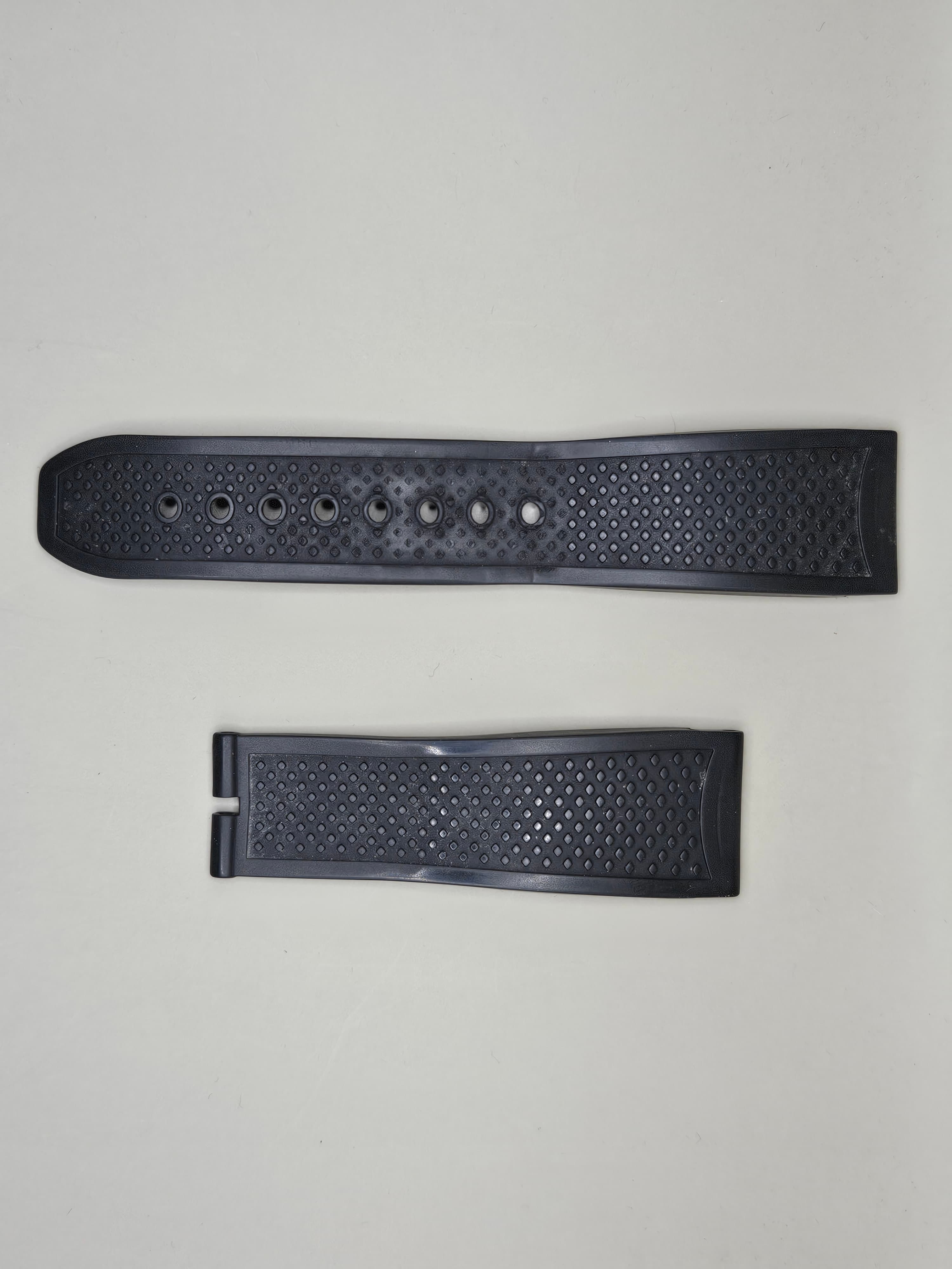 24mm Cartier Style Black Rubber Watch Strap Band – Replacement Parts / Custom Project