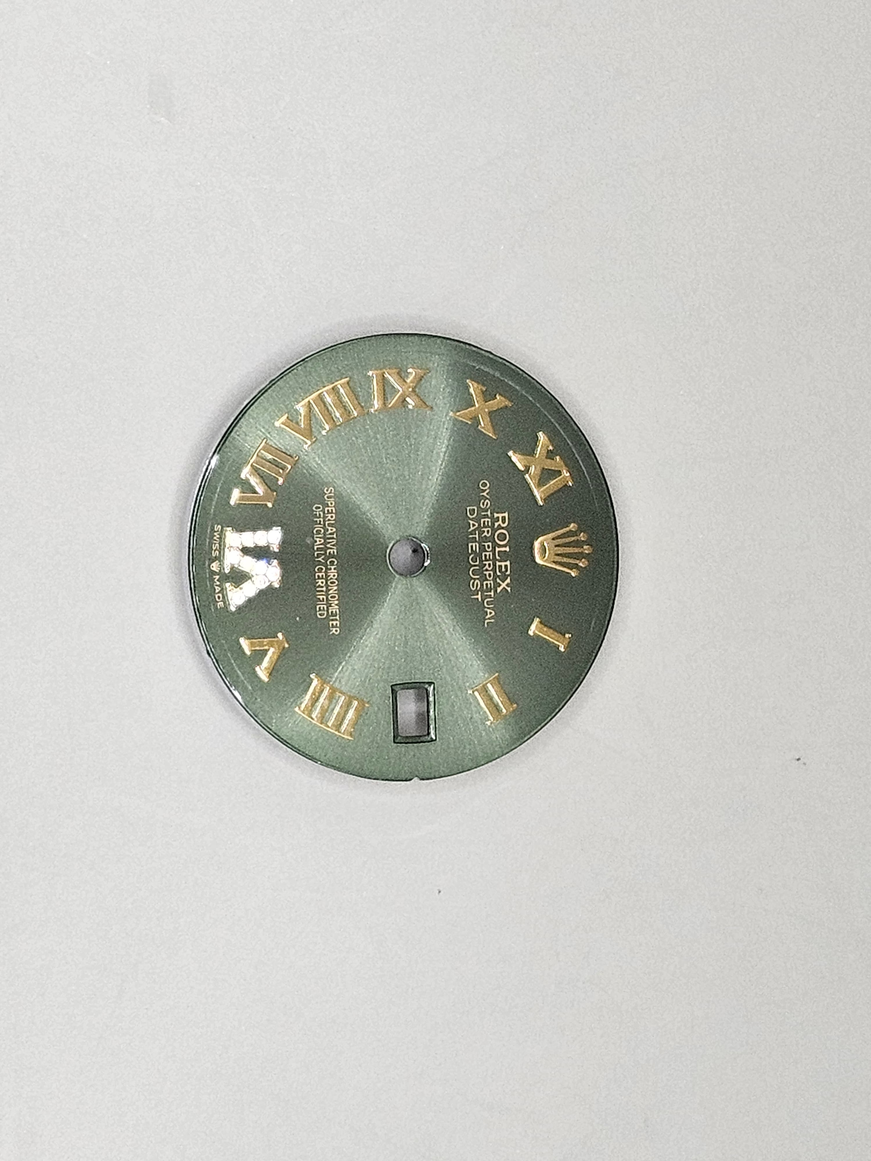 Datejust Green Roman Dial – Custom Replacement Watch Dial with Date Window